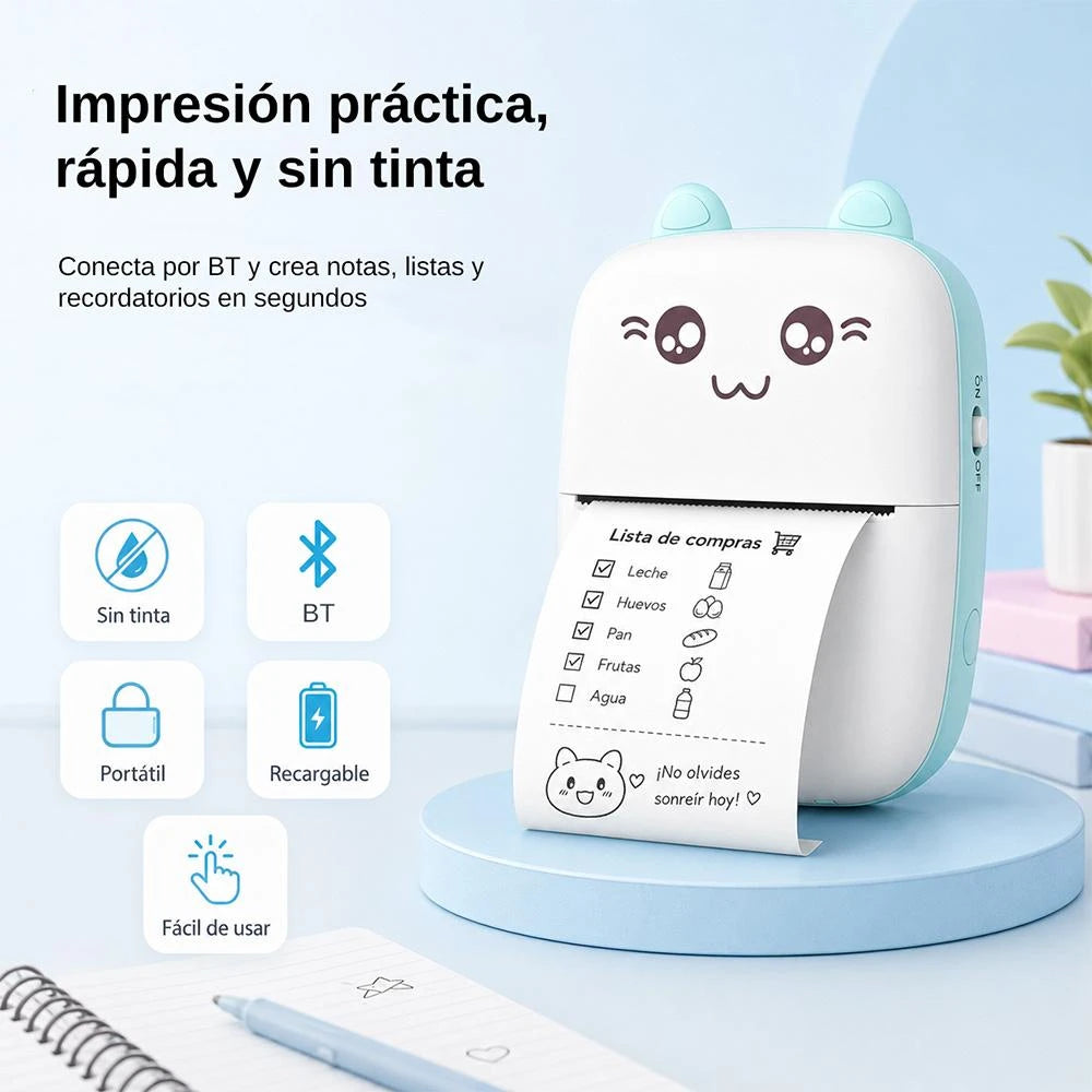 Mini Impresora Térmica Bluetooth Portátil | Sin Tinta