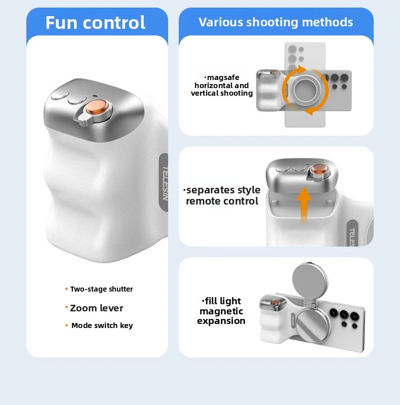 Grip Magnético para Celular con Control Remoto
