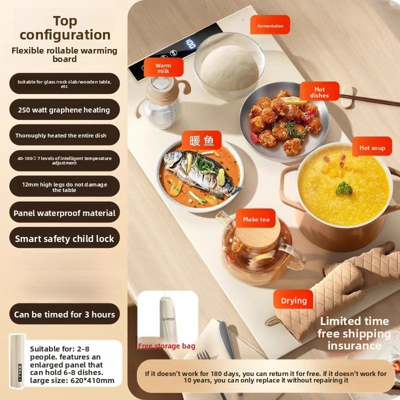 Tapete Eléctrico Enrollable para Mantener Alimentos Calientes
