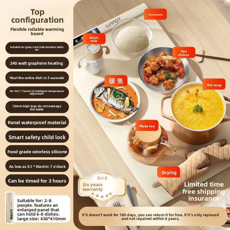 Tapete Eléctrico Enrollable para Mantener Alimentos Calientes