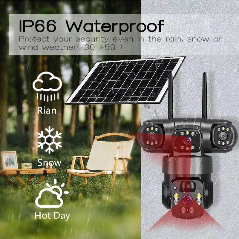 Cámara de Seguridad Solar 4G Panorámica 360° | Monitoreo Remoto y Alarma