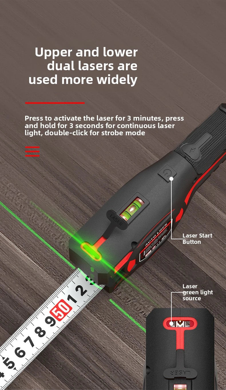 Cinta Métrica Digital Recargable de 5 m con Doble Guía Láser