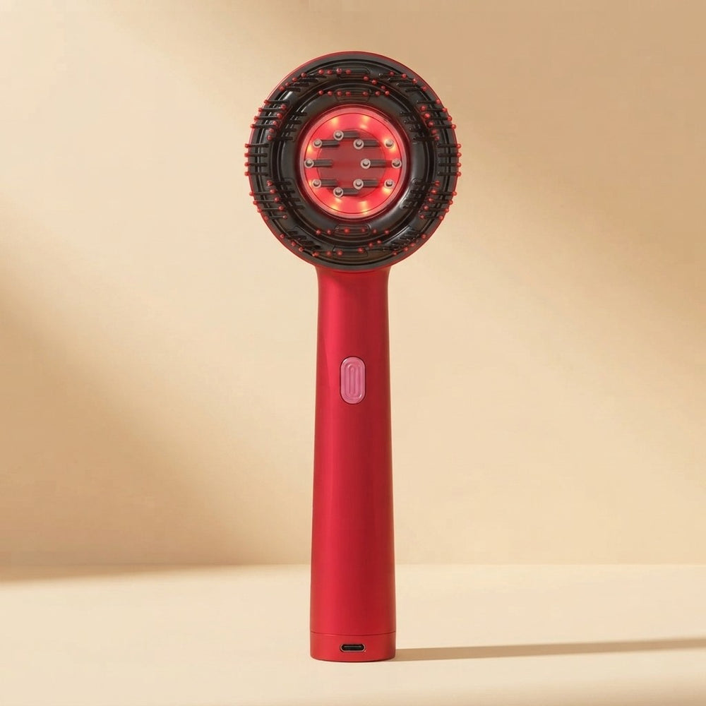Cepillo eléctrico masajeador para cuero cabelludo con luz.