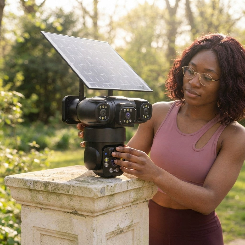 Cámara de Seguridad Solar 4G Panorámica 360° | Monitoreo Remoto y Alarma