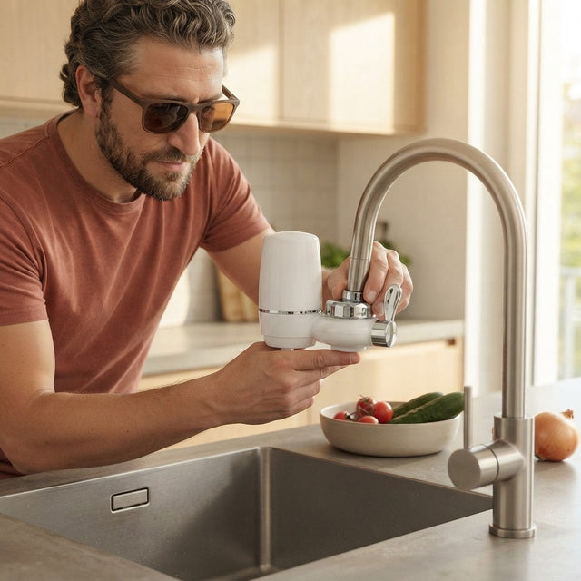 Filtro de Agua para Grifo con Repuesto y 5 Adaptadores